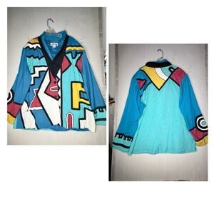 Vintage Sandy Bear Retro Print Vibrantly Colored Blazer | RARE | Tagged Sz: 2X